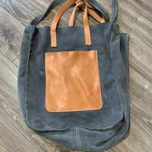 Fairchild Baldwin leather suede tote